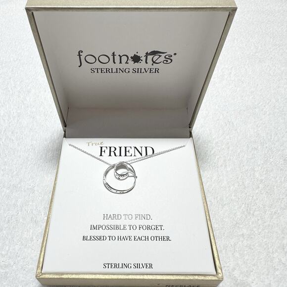 Footnotes Jewelry - NIB Footnotes Sterling Silver 925 True Friend Necklace